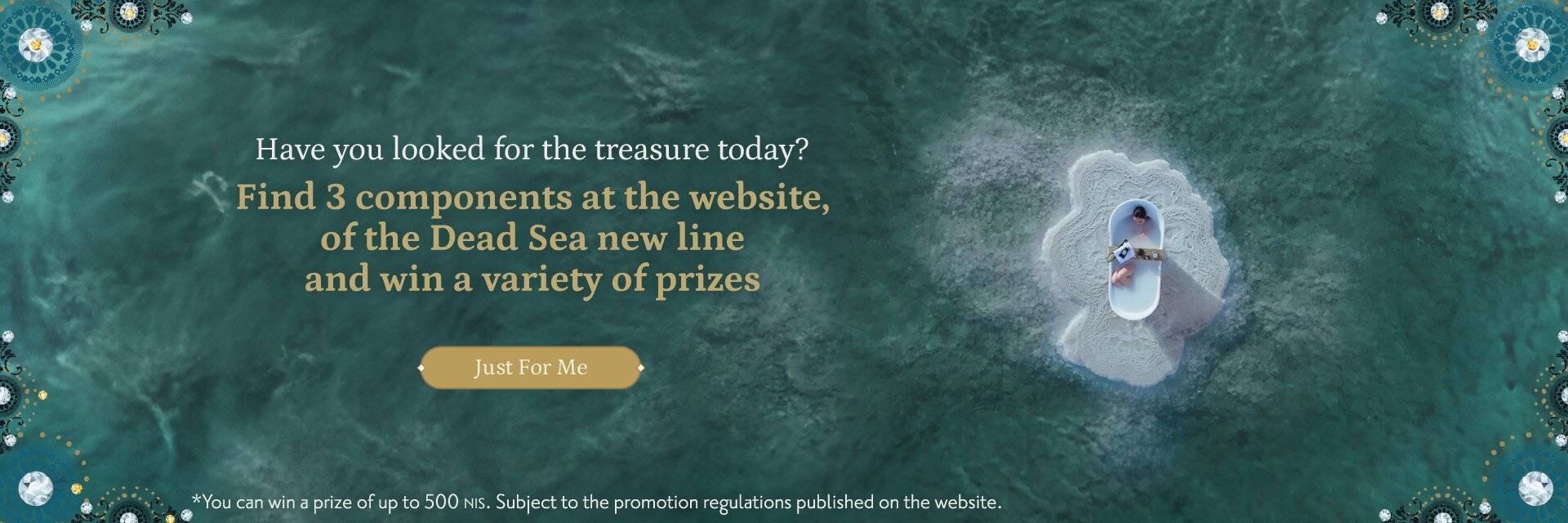 FIND THE DEAD SEA TREASURES HIDDEN THROUGHOUT THE WEBSITE AND WIN A SURPRISE GIFT!: 