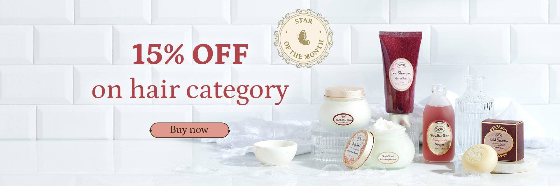 15% off on hair products: 