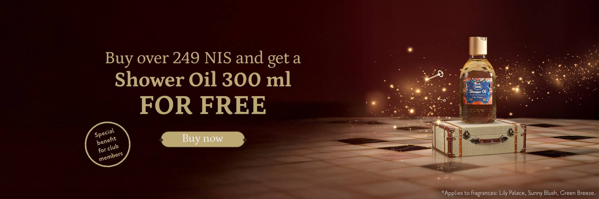 Buy over 249 NIS and receive a 300 ml soap as a gift: 