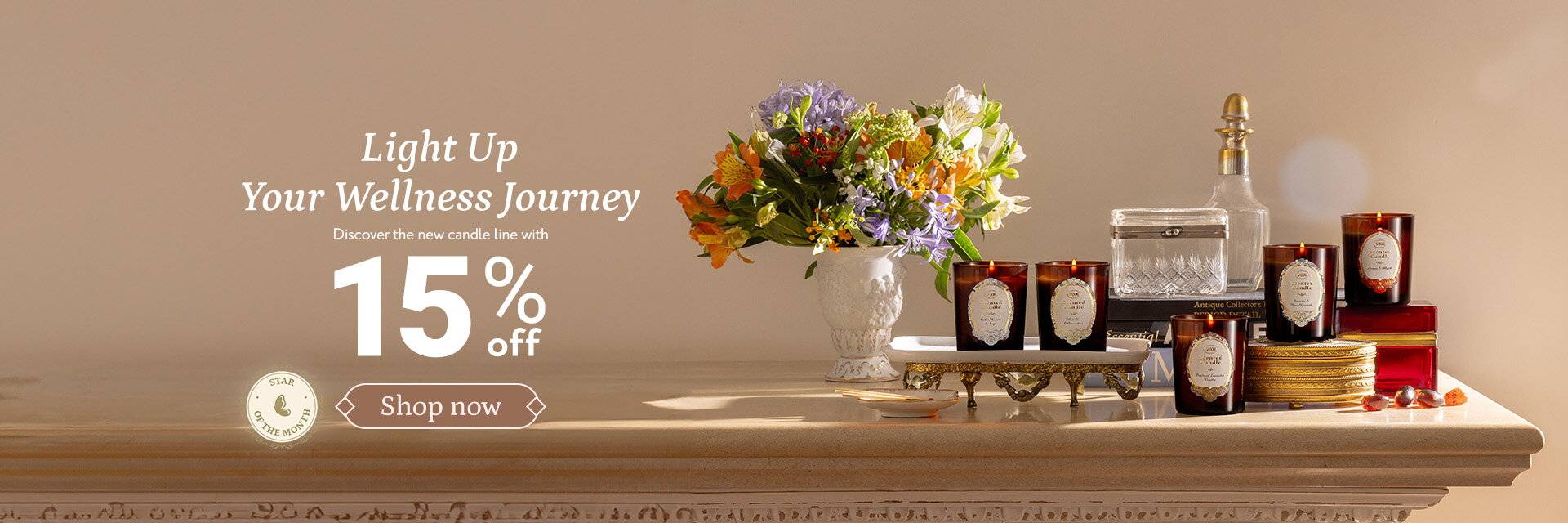 Offer of the Month October - 15% off candles: 