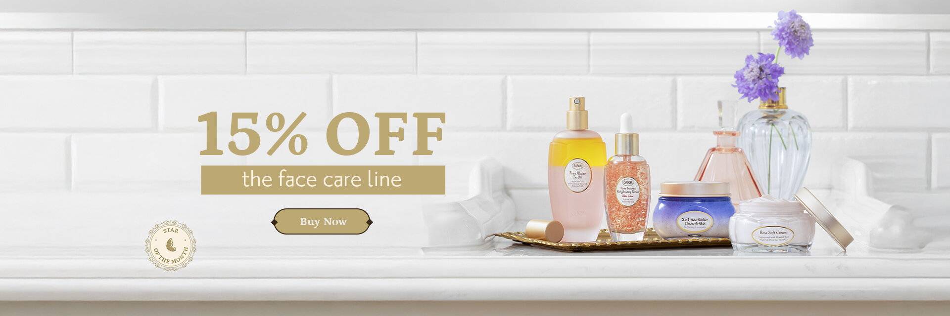 15% off on face care: 