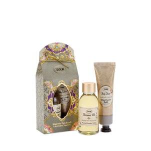Majestic Patchouli Lavender Vanilla - קיט מיני פ／ל／ו - סבון שמן נוזלי ＋ קרם גוף 25