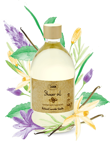 Shower Oil: Patchouli Lavender Vanilla